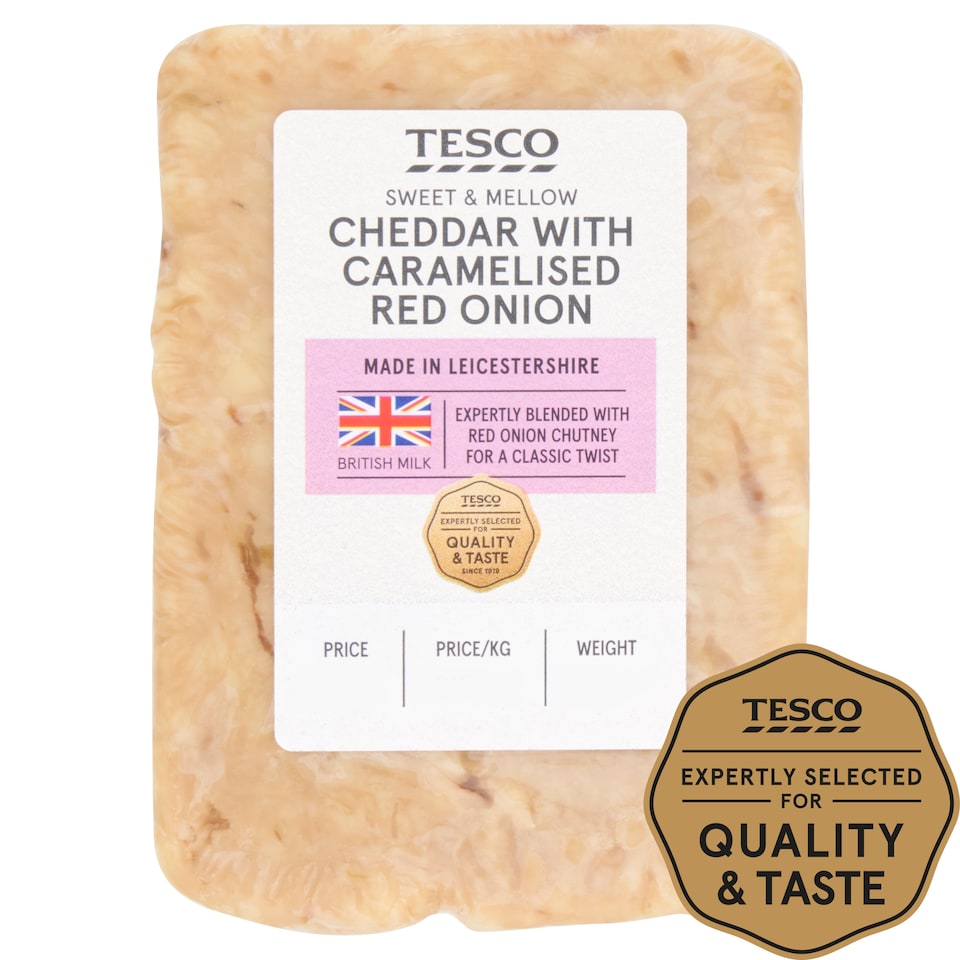 Tesco Cheddar With Caramelised Red Onion 180g