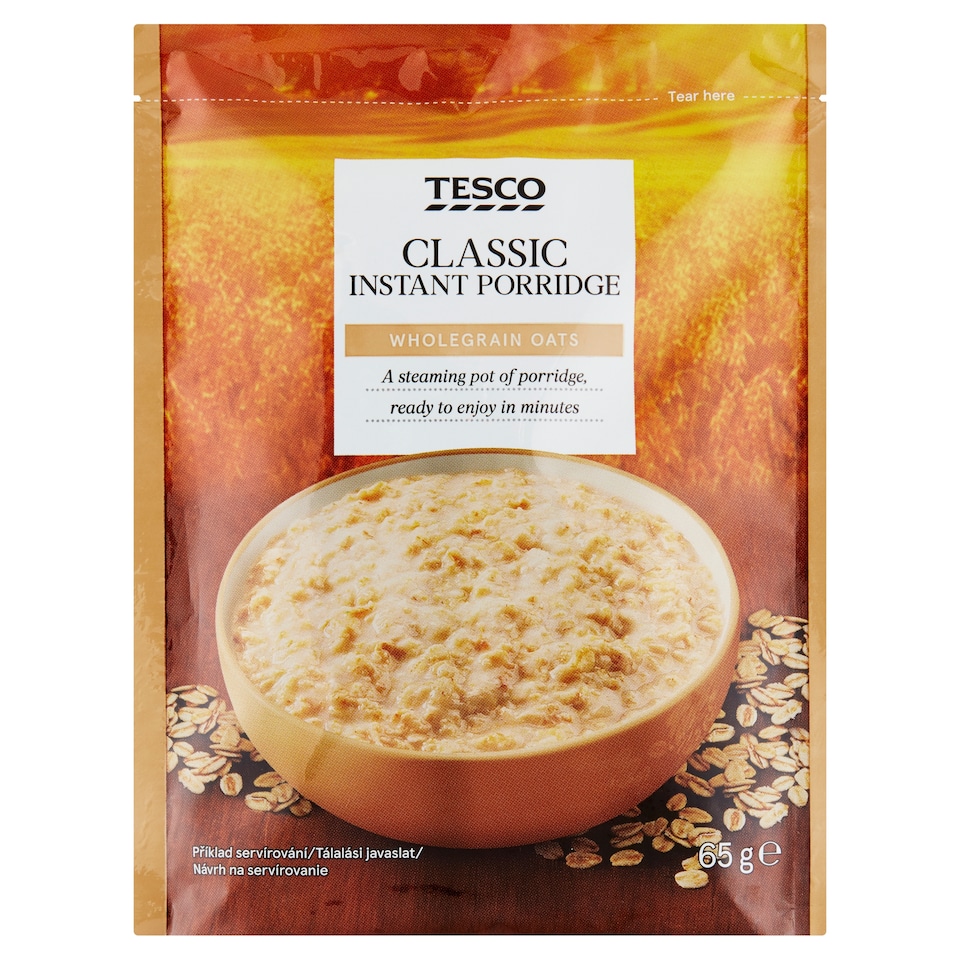 Tesco instant keverék zabpehellyel, zabkása készítéséhez 65 g