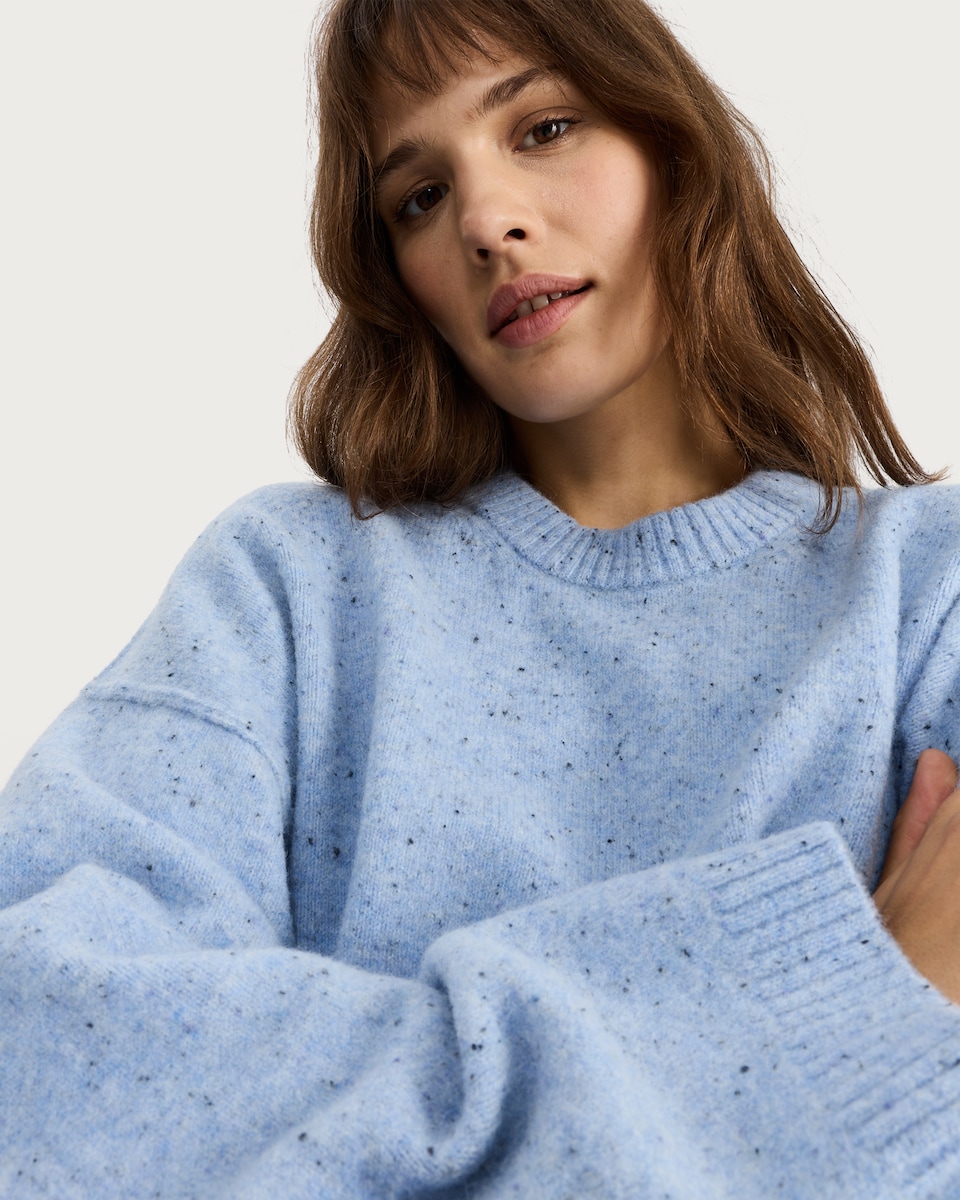 image 1 of F&F Speckled Knit Jumper with Wool in Blue