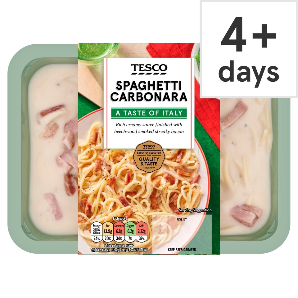 Tesco Spaghetti Carbonara 400G Tesco Groceries