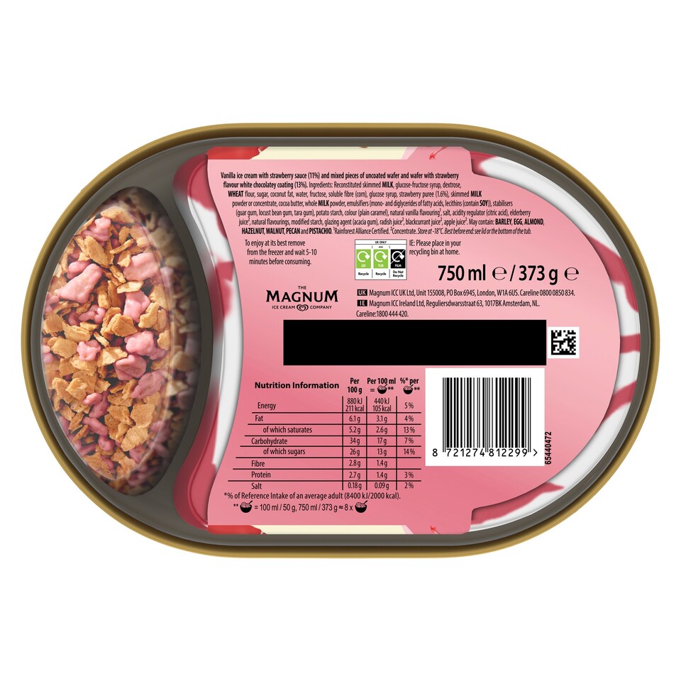 image 1 of Carte Dor Strawberry Sundae Ice Cream Tub 750ml