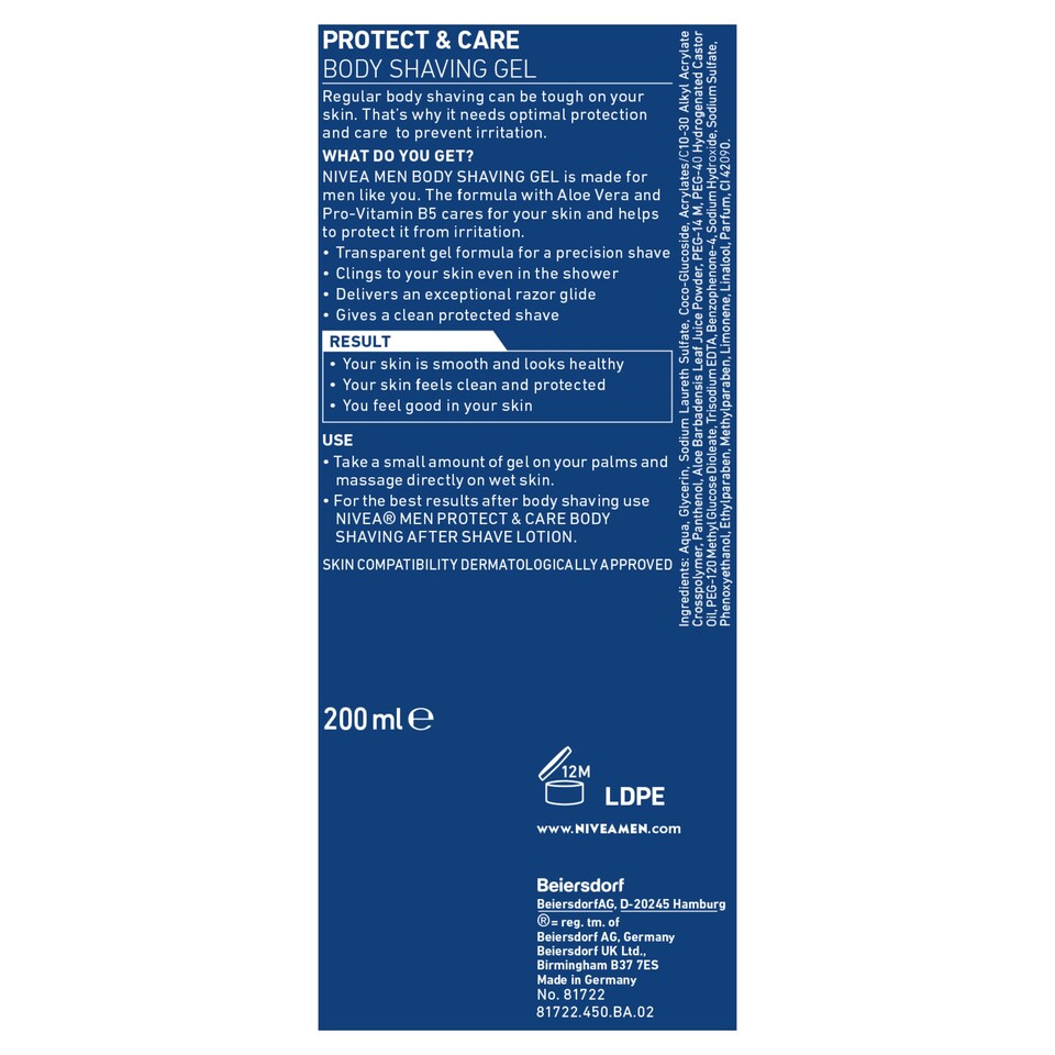 image 1 of Nivea Men Protect And Care Shave Gel 200Ml