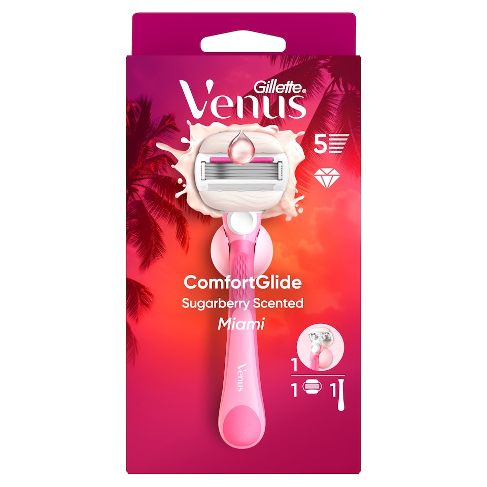 image 1 of Gillette Venus ComfortGlide Miami s vôňou Sugarberry holiaci strojček pre dámy náhradná hlavica