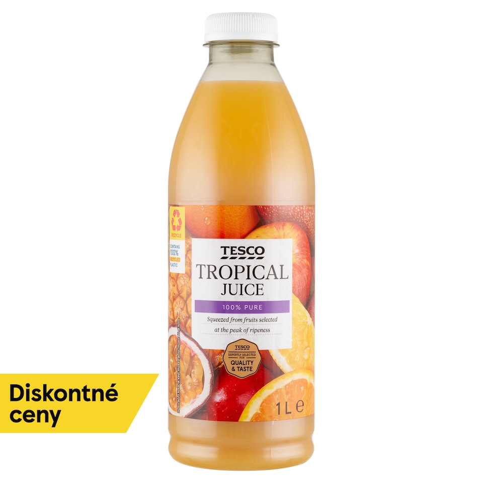 Tesco Zmes štiav z viacerých druhov ovocia, mangového a marakujového pretlaku 1 l