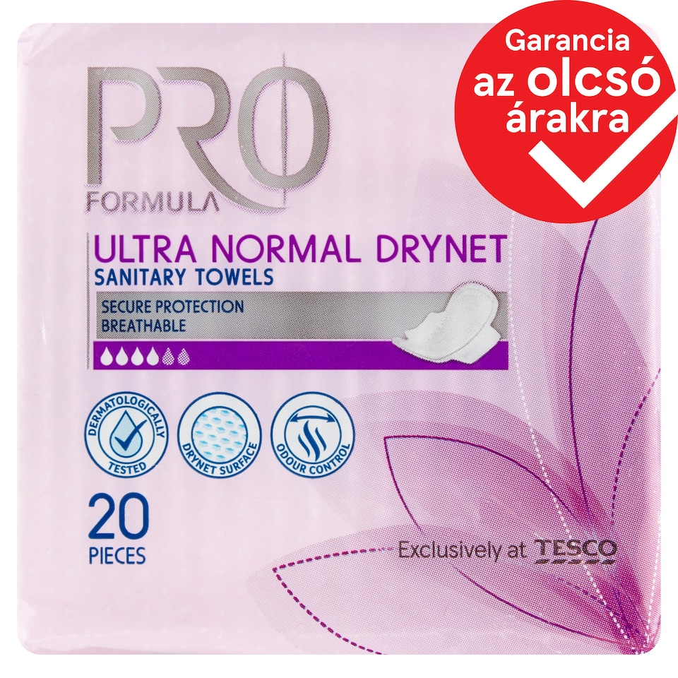 Tesco Pro Formula Wings Ultra Normal Drynet egészségügyi betét 20 db