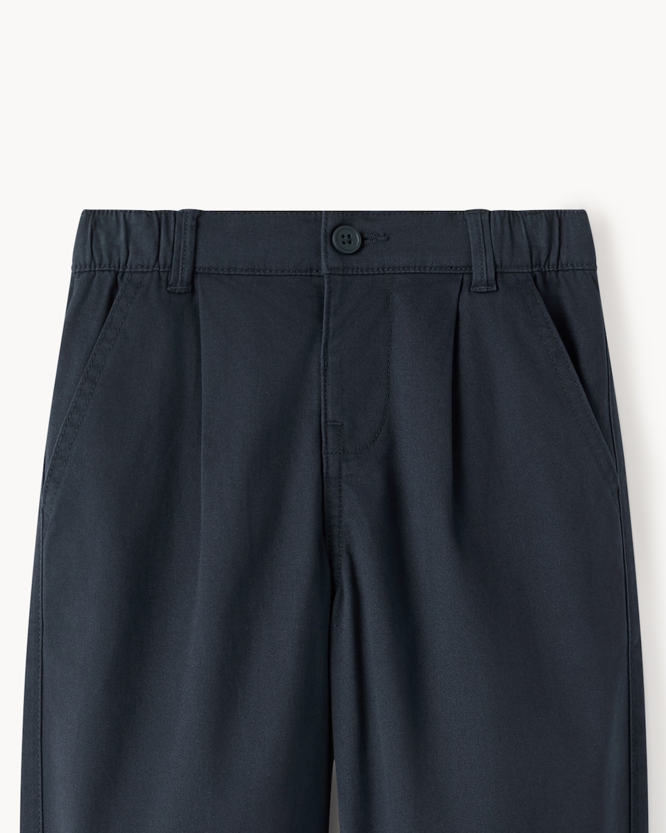 image 1 of F&F Boys Cotton Rich Balloon Leg Trousers in Navy