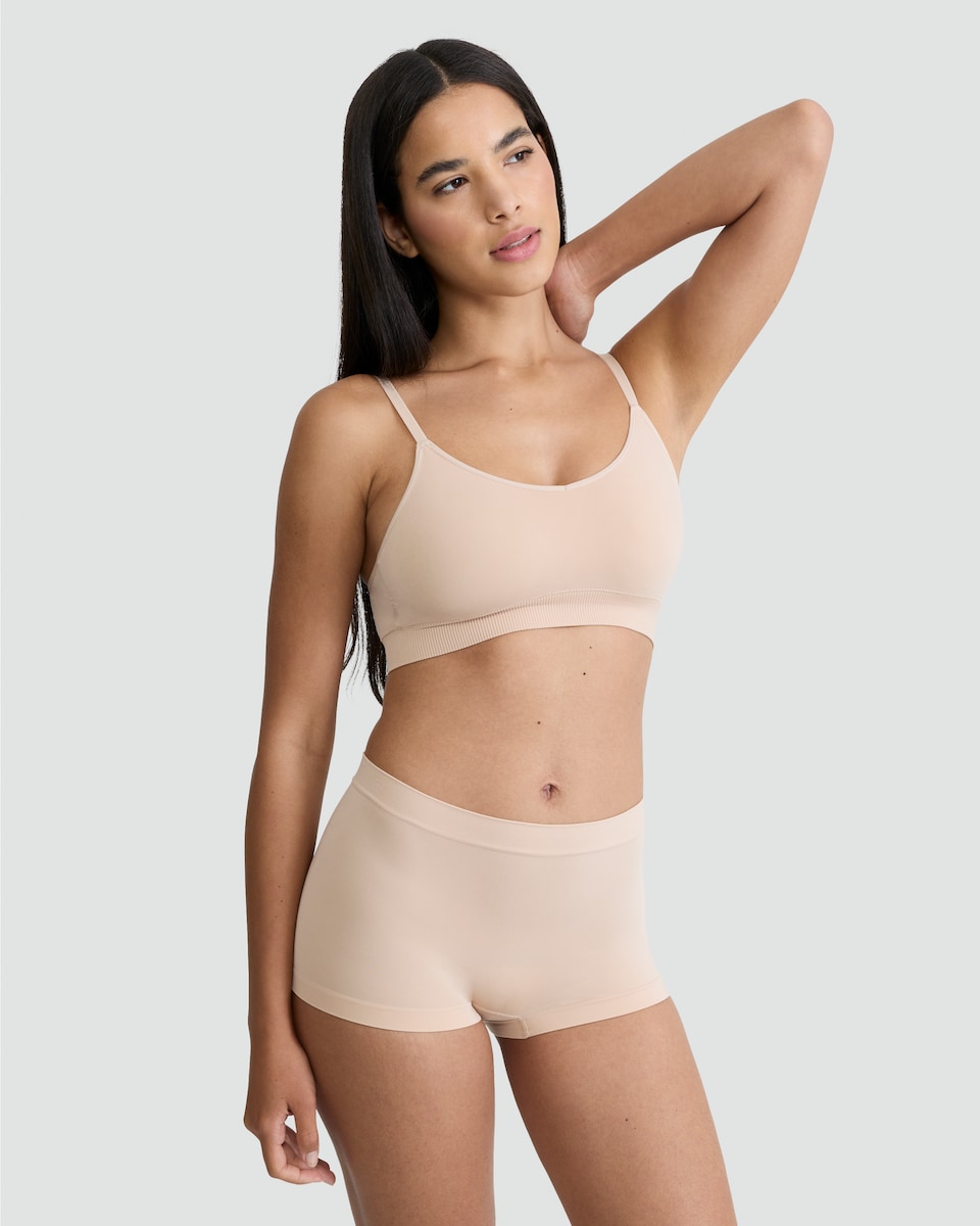 image 1 of F&F 2-Pack Seamless Boyshorts  in Nude