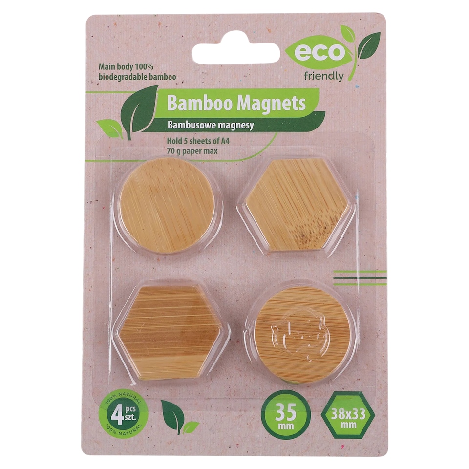 Eco Friendly bambusz mágnesek 4 db  1. kép
