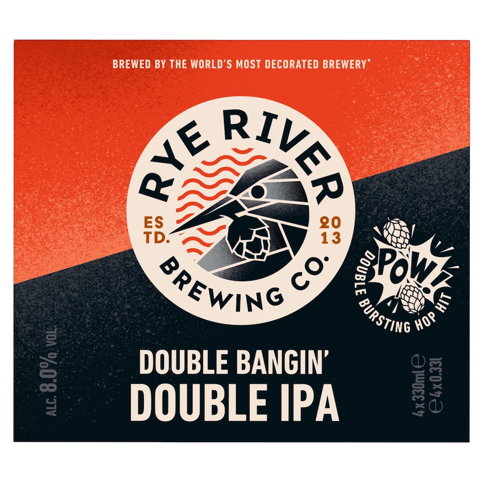 Rye River Double Bangin IPA 4x330ml Can