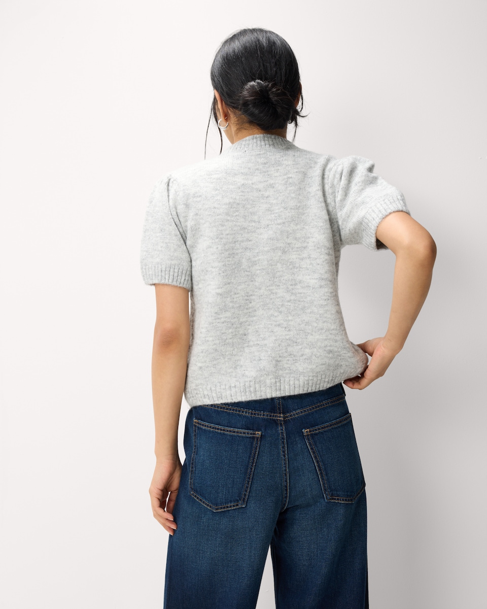 image 1 of F&F Floral Short Sleeved Cardigan in Grey