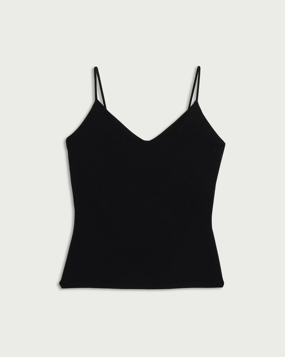 image 1 of F&F Polyamide Scoop Neck Vest in Black