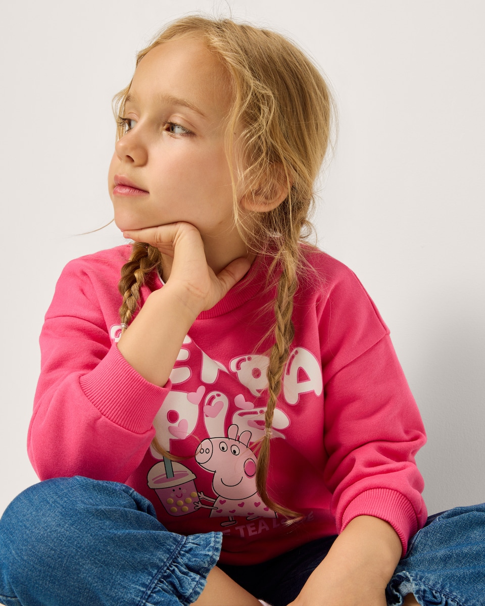 image 1 of Peppa Pig Cotton Rich Printed Sweatshirt in Pink