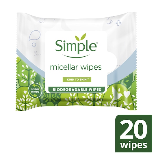 Simple Sensitive Skin Micellar Wipes 20 Pack Tesco Groceries