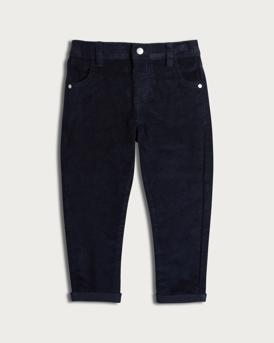 image 1 of F&F Boys Corduroy Chino Trousers in Navy