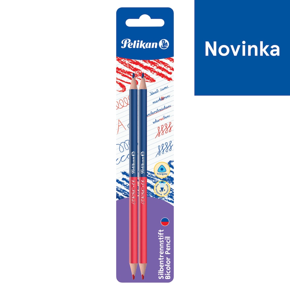Pelikan Ceruzka tenká obojstranná červená-modrá 2 ks