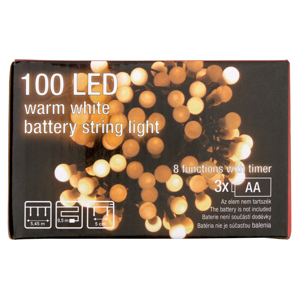 image 1 of Snow Meister SM2749 100 LED Warm White Battery String Light 5,45 m