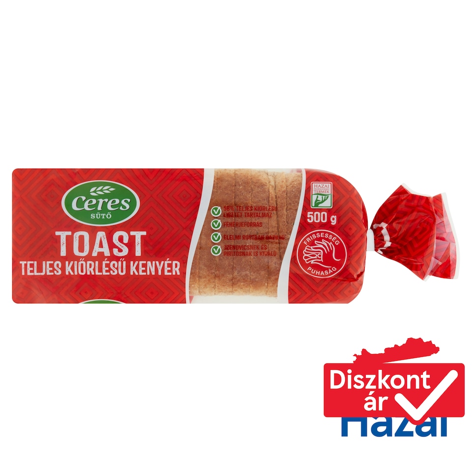 Ceres toast teljes kiőrlésű kenyér 500 g  1. kép