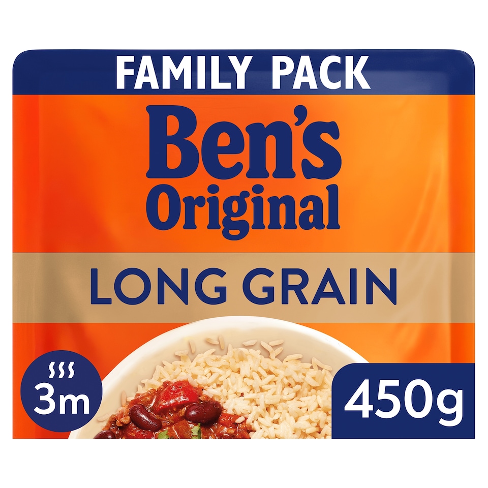 image 1 of Bens Original Long Grain Microwave Rice Family Pack 450g 