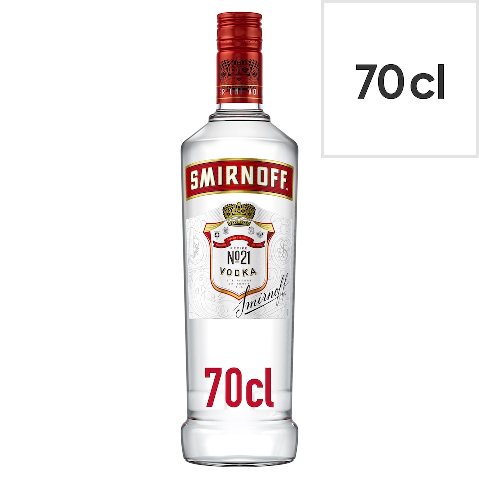 Smirnoff No.21 Red Label Vodka Bottle 37.5% Vol 70cl