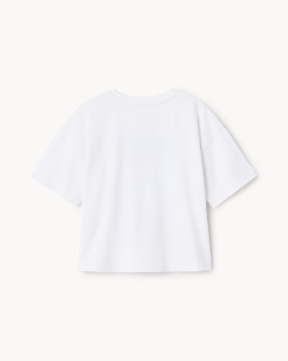 image 1 of F&F Girls Pure Cotton Boba Love T-Shirt in White