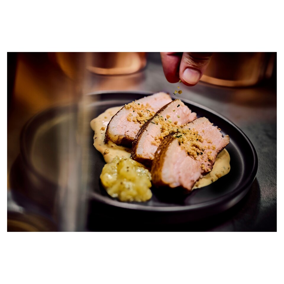 image 1 of Tesco Finest Chef's Collection Pork belly with Caramelised Apple & Tarragon sauce 730g