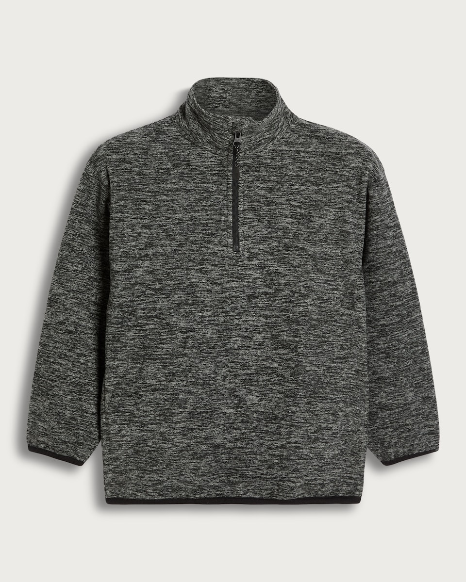 image 1 of F&F Boys Half Zip High Neck Jumper in Grey Marl