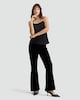 image 1 of The F&F Edit Velvet Flared Trousers in Black