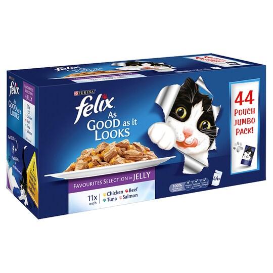 Felix As Good As It Looks Mixed Pouch 44X100g Tesco Groceries