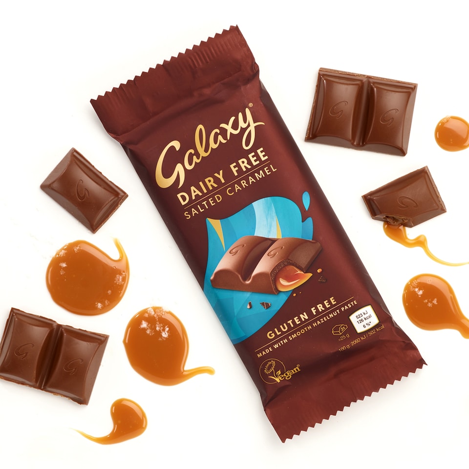 image 1 of Galaxy Vegan Dairy Free Salted Caramel Chocolate 100g