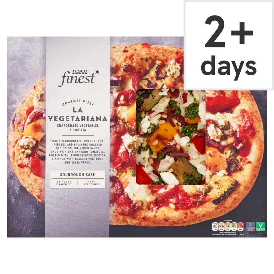 Tesco Finest La Vegetariana Vegetables Ricotta Pizza 499G Tesco Groceries