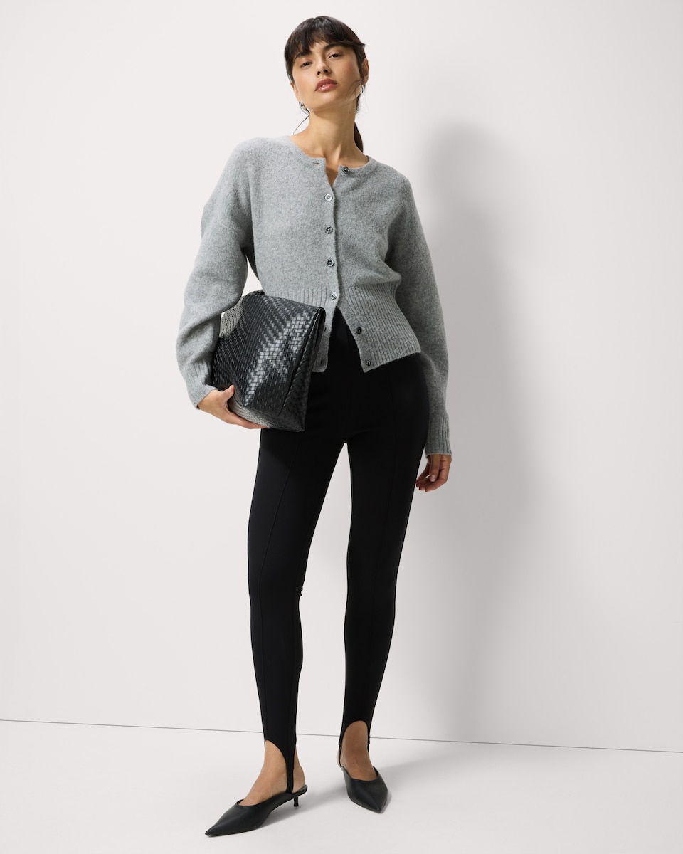 image 1 of F&F Crease Front Stirrup Leggings in Black