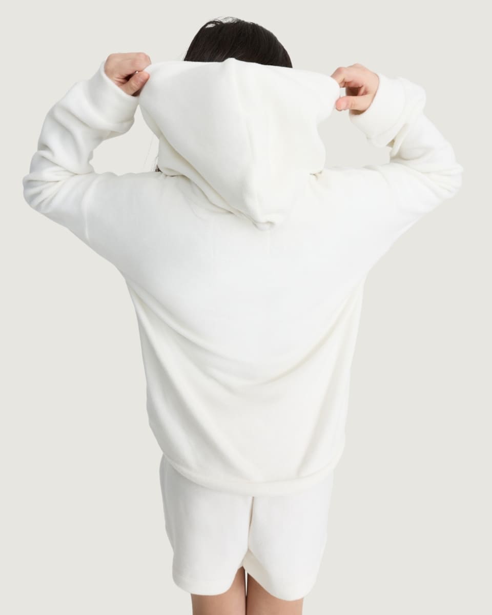image 1 of F&F Girls 2-Piece Textured 1989 Pyjama Set in Cream