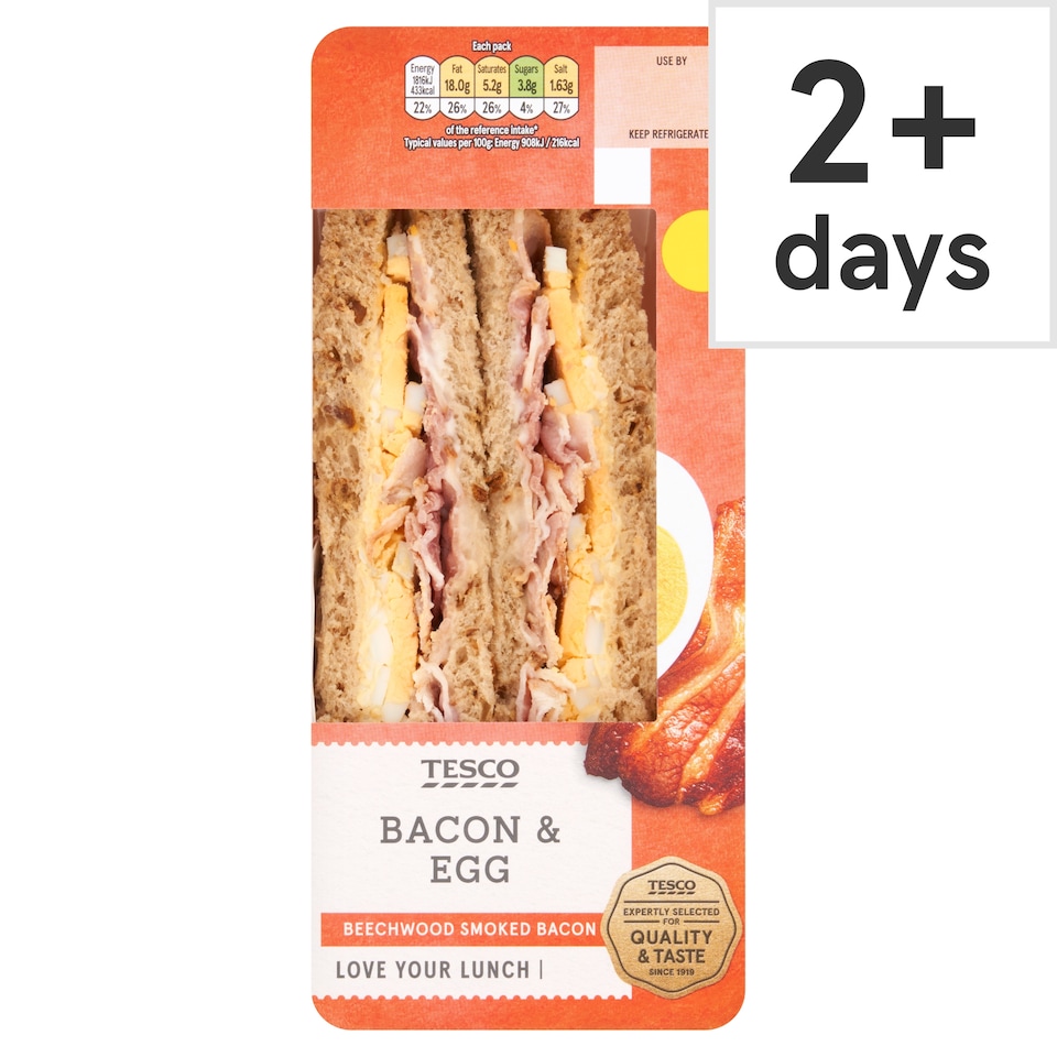 Tesco Bacon & Egg Sandwich