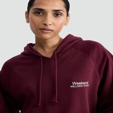 F&F Active Cotton Rich Weekend Wellness Studio Hoodie in Burgundy