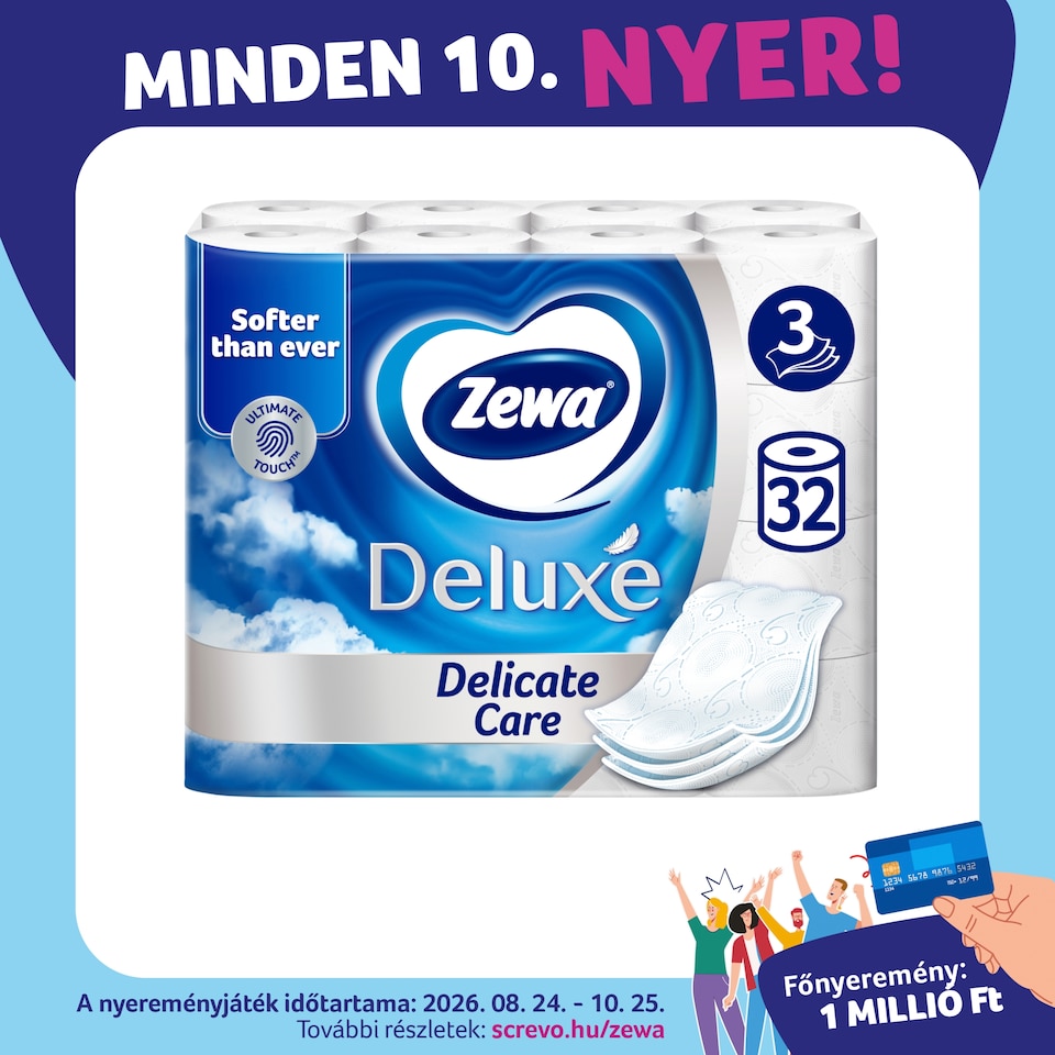 Zewa Deluxe Delicate Care toalettpapír 3 rétegű 32 tekercs  1. kép
