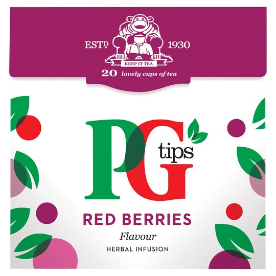 PG TIPS RED BERRIES 20S PYR TEABAGS 38G Tesco Groceries
