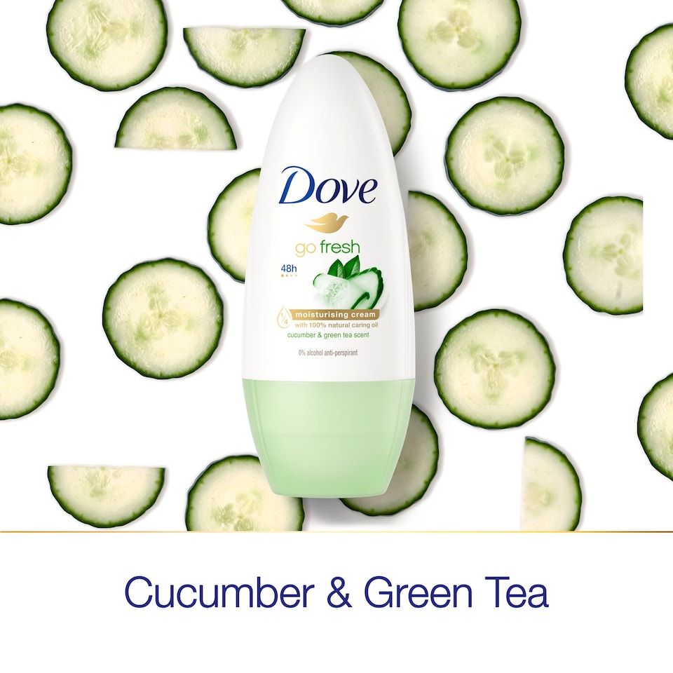 image 1 of Dove Go Fresh Cucumber Roll-On Antiperspirant Deodorant 50Ml