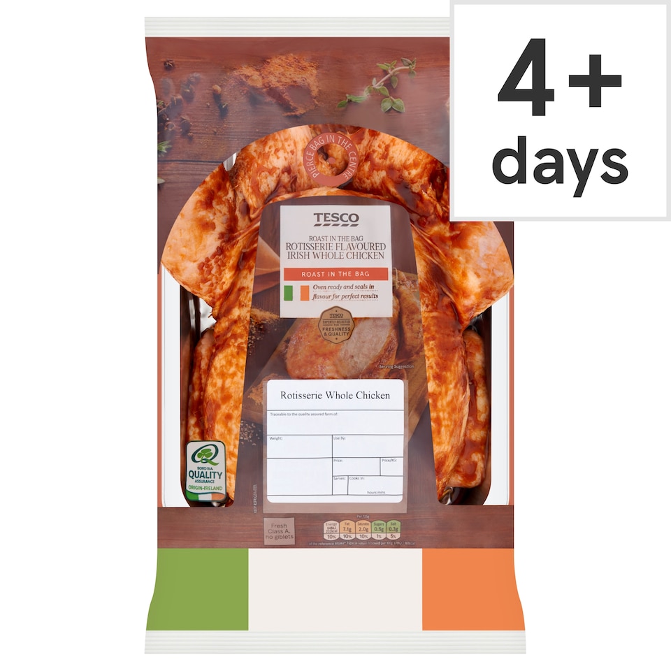 Tesco Cook In Bag Irish Rotisserie Chicken 1.4Kg