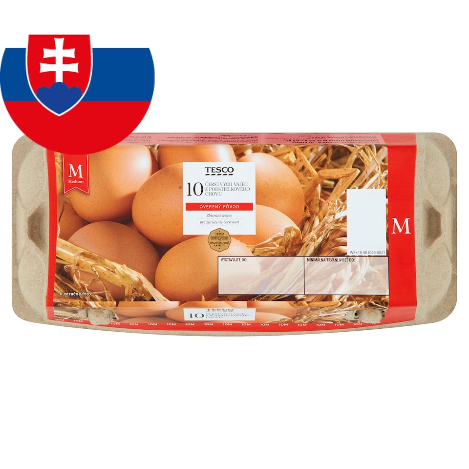 Tesco Čerstvé vajcia M 10 ks
