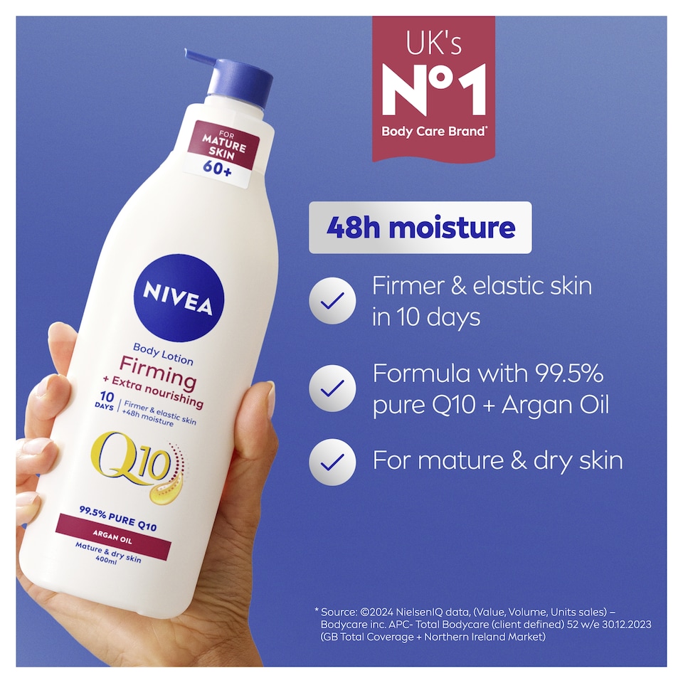 image 1 of NIVEA Q10 Firming Body Lotion with Argan Oil Mature 60+ Skin 400ml