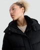 image 2 of F&F Hooded Longline Shower Resistant Puffer Coat in Black