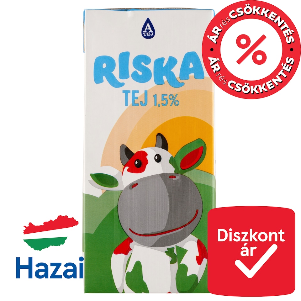 Riska UHT zsírszegény tej 1,5% 1 l  1. kép