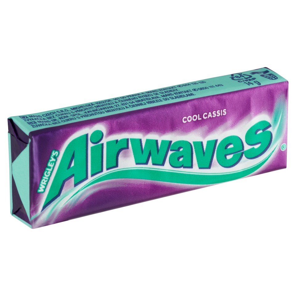 obrázok 1 z Wrigley's Airwaves Cool Cassis žuvačka bez cukru s príchuťou mentolu a čiernej ríbezle 10 ks 14 g