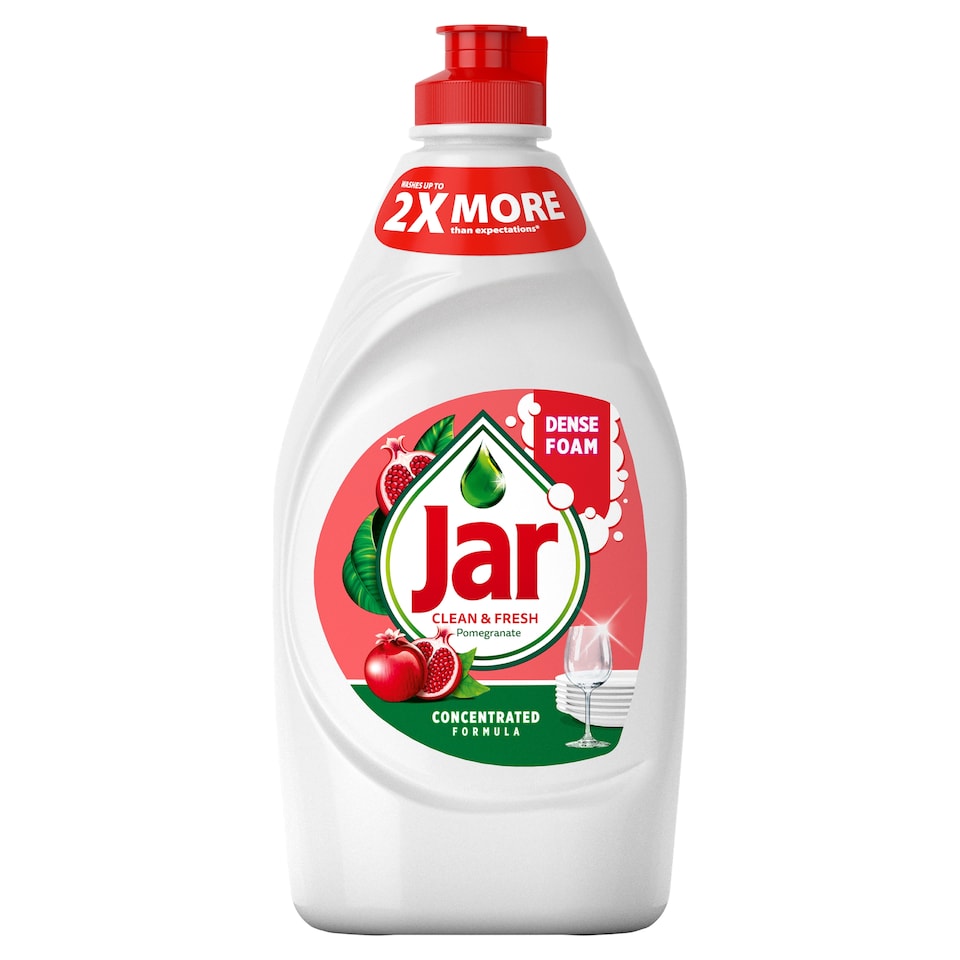 image 1 of Jar Clean & Fresh Washing Up Liquid Pomegranate & Honeysuckle For Sparkling Clean Dishes 450ML