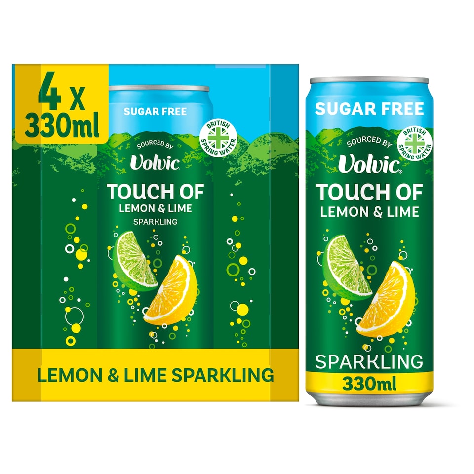 image 1 of Volvic Sugar Free Sparkling Water - Touch of Lemon & Lime 4 x 330ml