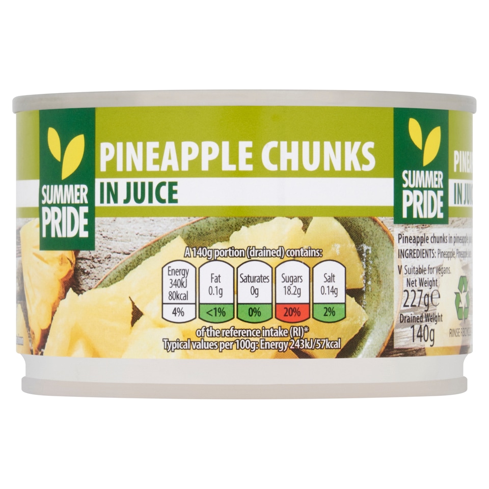 Summer Pride Pineapple Chunks In Juice 227G