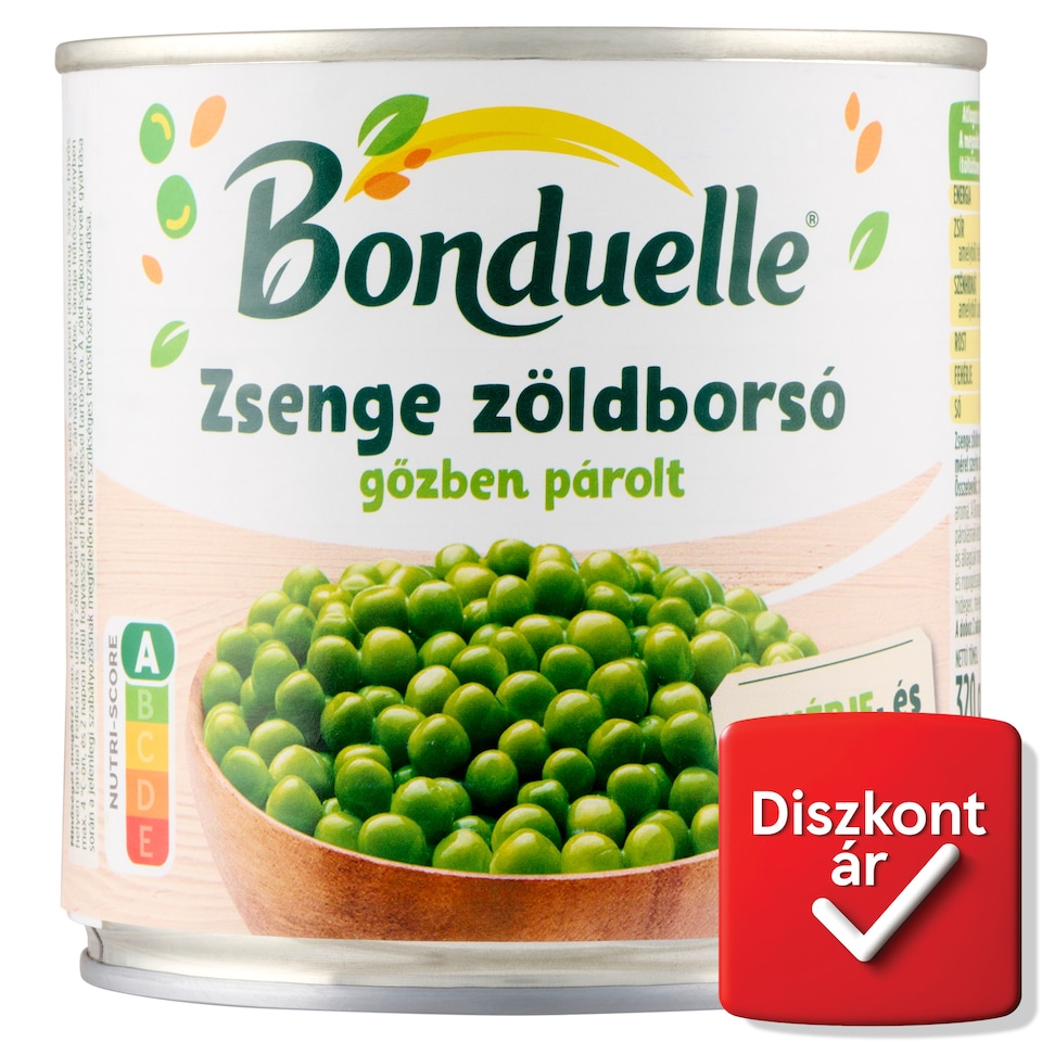 Bonduelle gőzben párolt zsenge zöldborsó 320 g  1. kép