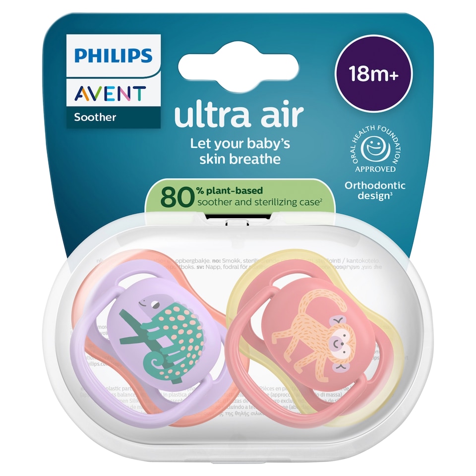 image 1 of Philips Avent Ultra Air Soother 18m+ 2 pack