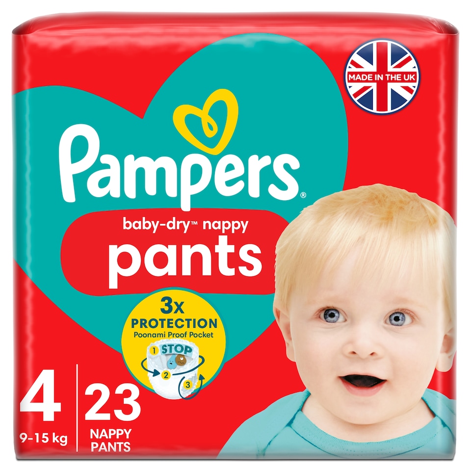 image 1 of Pampers Baby-Dry Nappy Pants Size 4 23 Pack