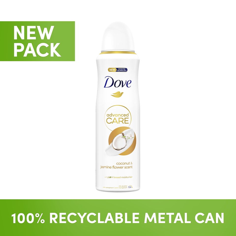 image 1 of Dove Women Coconut & Jasmine 72h Advanced Care Antiperspirant Deodorant 200ml